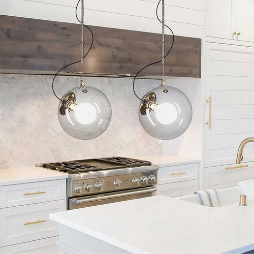 Glass ball pendant light for romantic interiors and restaurants - vue 4 sur 8