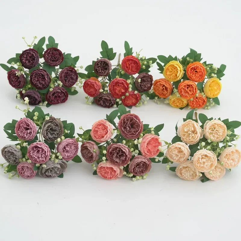 Artificial silk peony flowers for weddings and floral decoration - vue 4 sur 12