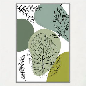 Artistic palm leaf poster for interior decoration
