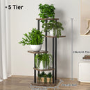 multi-tiered wooden plant and flower stand