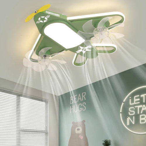Creative cartoon airplane LED chandelier for children - vue 4 sur 10