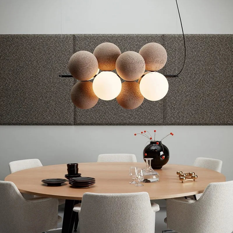 Creative velvet design chandelier for contemporary spaces - vue 4 sur 12