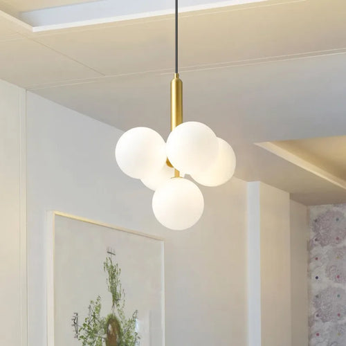 Nordic style milky glass chandelier for interior decoration - vue 2 sur 10