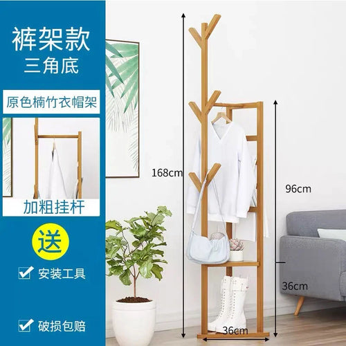 multifunctional bamboo coat rack for modern clothes - vue 8 sur 15