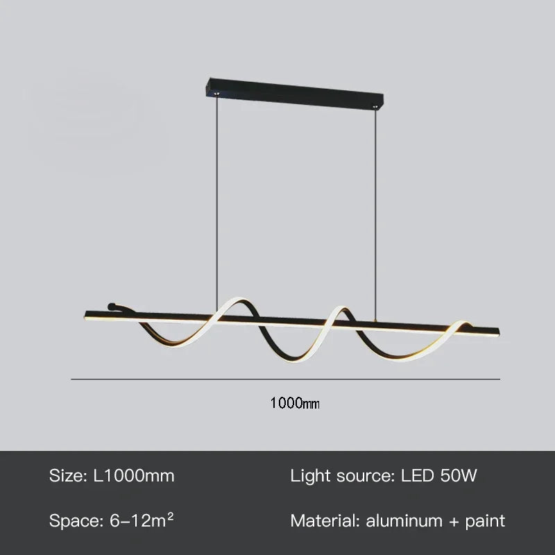 Rotating LED pendant light with remote control for interior decoration