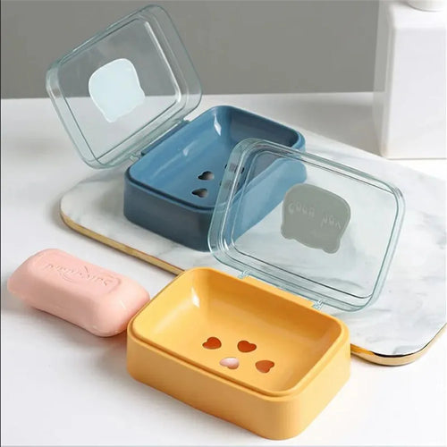 soap dish with lid for dry soap and travel - vue 3 sur 7