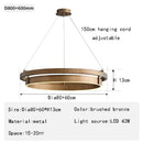 Creative minimalist bronze LED chandelier for interior decor