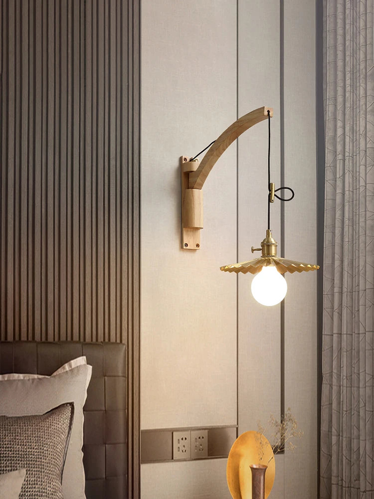 Copper wall light for reading and interior decoration