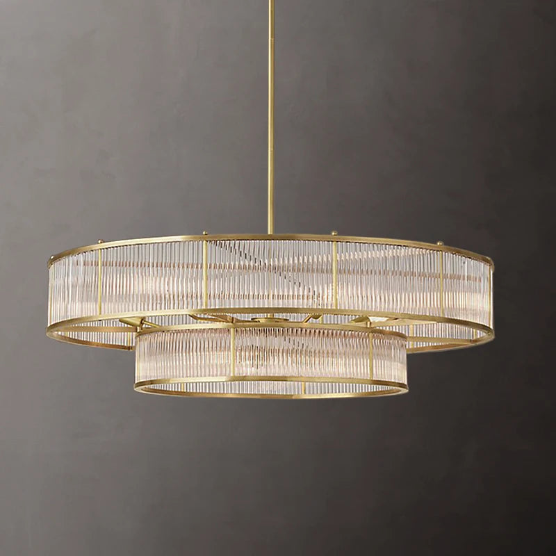 American loft style LED chandelier with metal and glass tubes