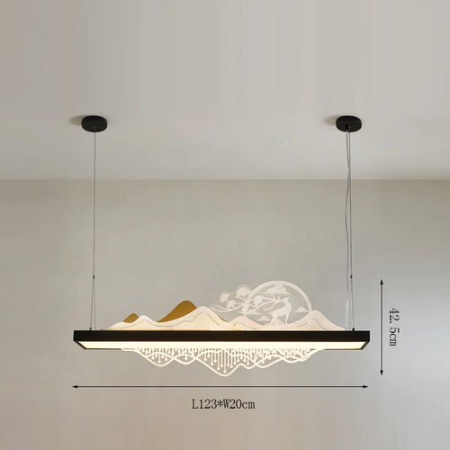 Chinese wooden pendant light for a zen and economical atmosphere - vue 17 sur 16