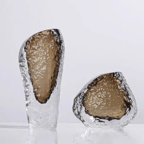 thick glass vase for handmade floral decoration - vue 3 sur 8