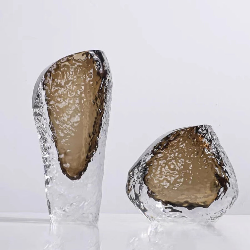 thick glass vase for handmade floral decoration
