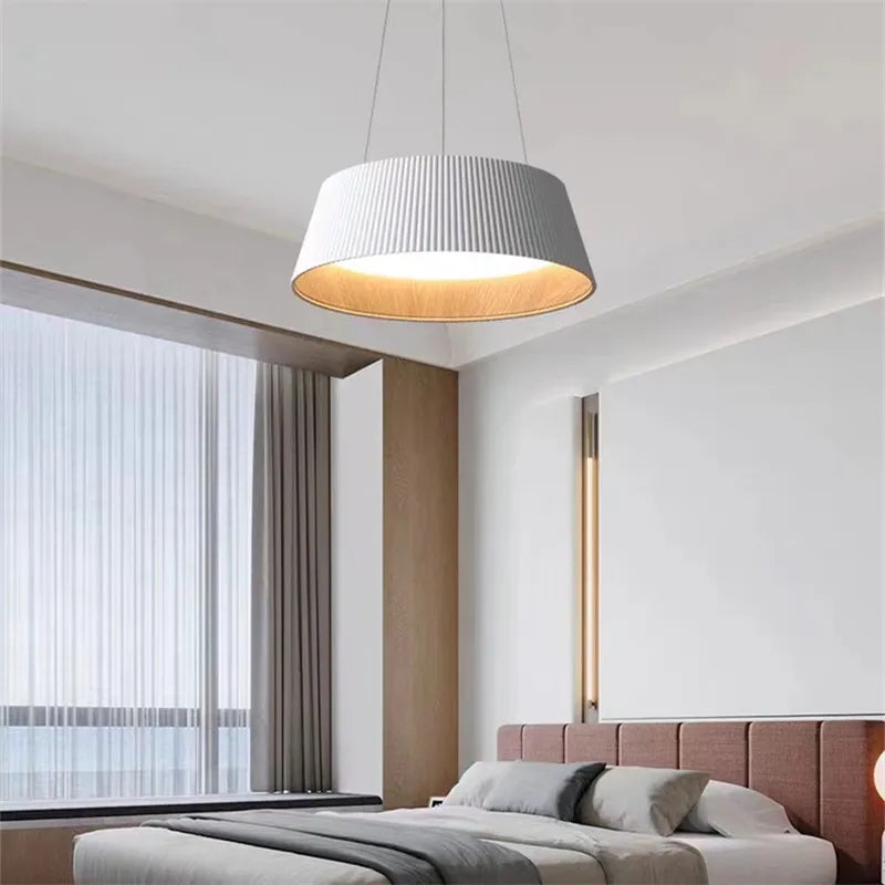 Round wood ceiling light wabi sabi minimalist design for interiors - vue 5 sur 10