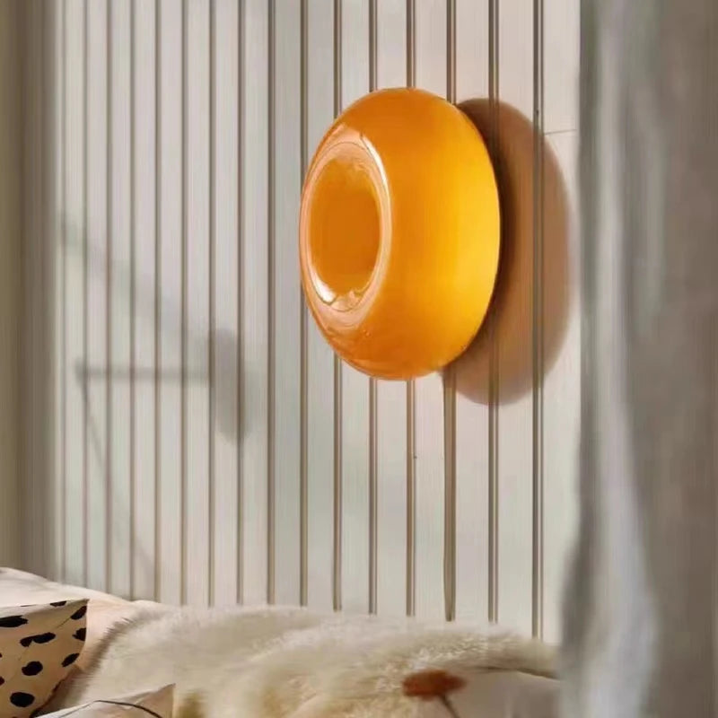 Romantic decorative touch glass wall light