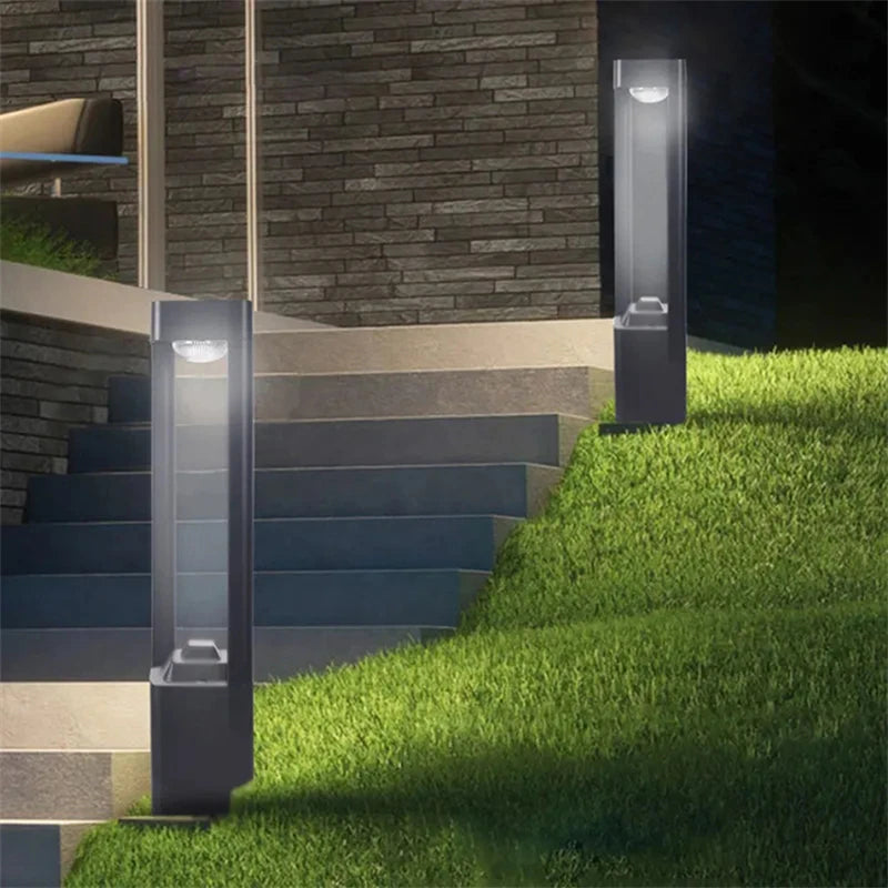 Modern square aluminium solar lamps for outdoor waterproof use - vue 10 sur 12