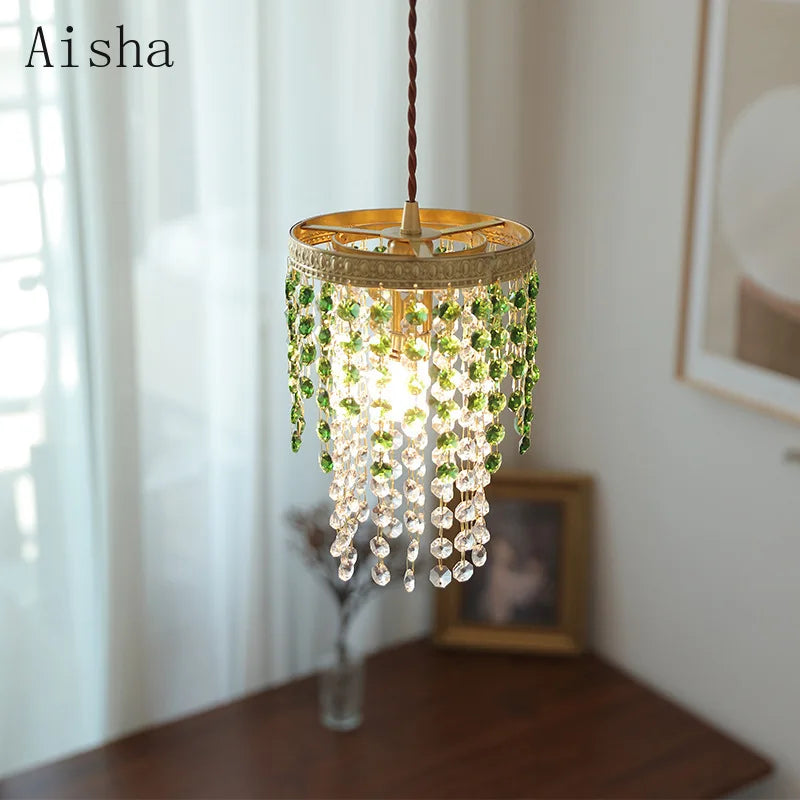 Vintage style crystal pendant light for interior decoration