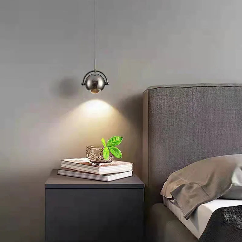 Rotating LED pendant light with adjustable metal wire