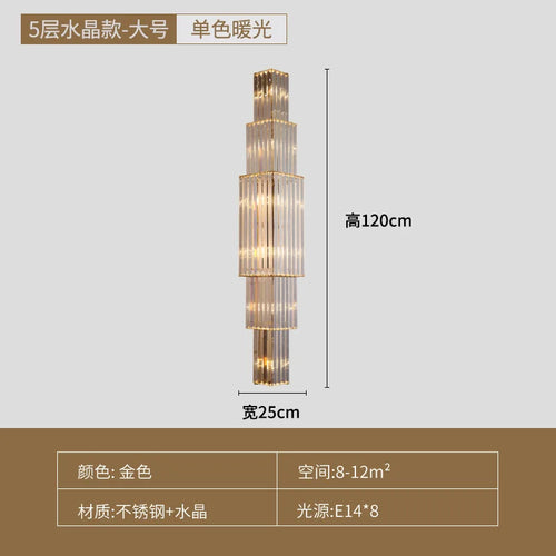 Crystal wall light for hotel and garden decor - vue 8 sur 9