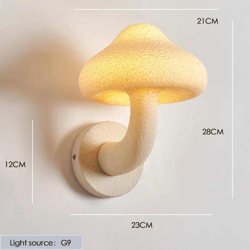 Cream mushroom wall light nordic designer indoor outdoor