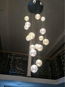 Glass ball pendant light for modern stairwell lighting