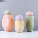 decorative glass vase with lid for artificial flowers