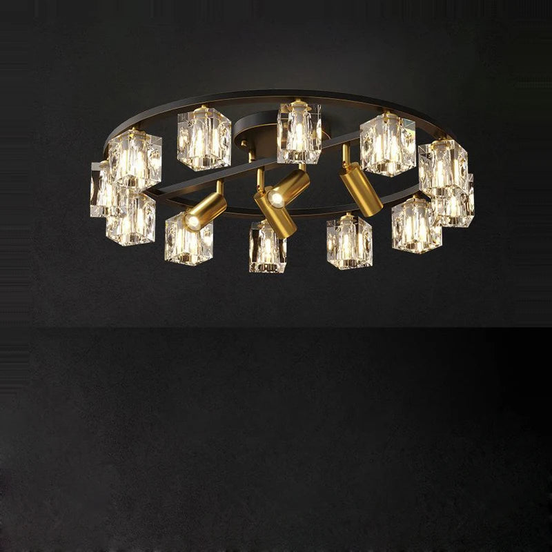 Copper and crystal chandelier for modern decor 2024 - vue 5 sur 10