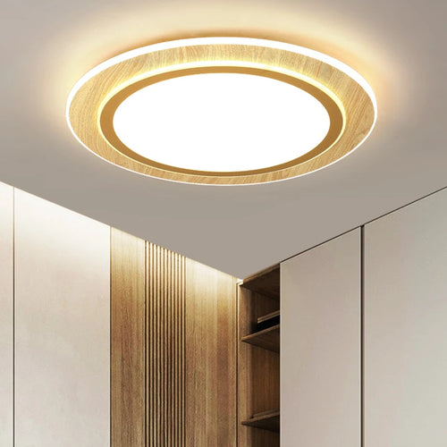 Ultra-slim wooden LED ceiling lights Japanese style - vue 2 sur 9