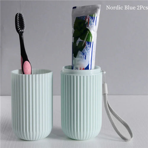 Creative travel toothbrush cup