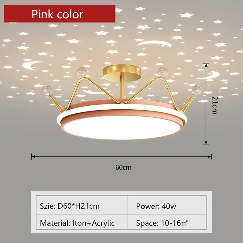 plafonnier led moderne couronne créative pour chambre d'enfant