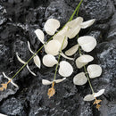 Artificial eucalyptus leaves and flowers for decorations and floral arrangements