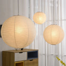 Nordic wabi sabi round rice paper LED pendant light