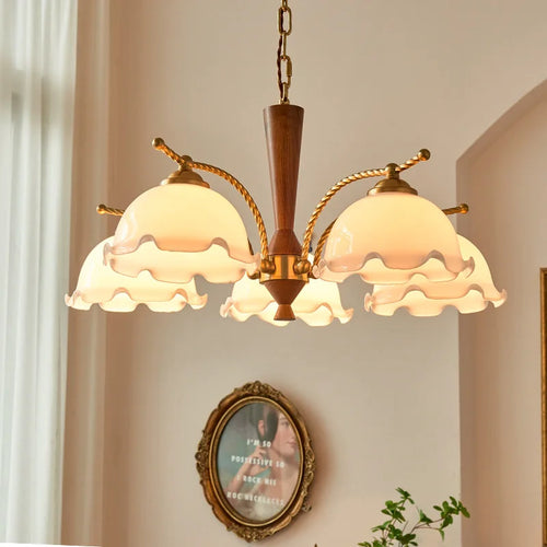 Romantic medieval vintage solid wood chandelier with retro Japanese style