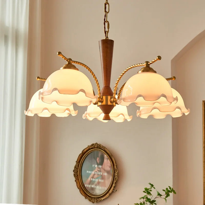 Romantic medieval vintage solid wood chandelier with retro Japanese style