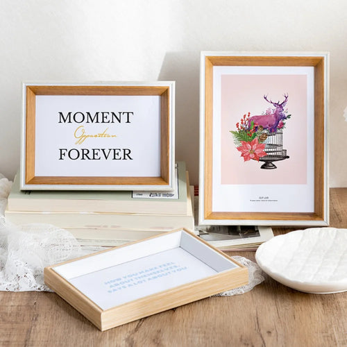 Wooden wall photo frame for decorative gift - vue 3 sur 4