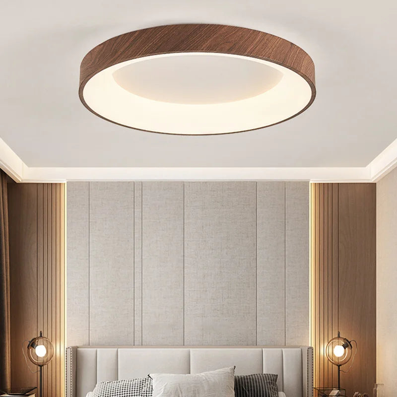 LED ceiling lights with wood effect, round, rectangle, square