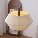 Japanese style decorative fabric pendant light with elegant LED lighting