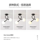 Black and gold glass ceiling light for hallway, balcony, entryway, cloakroom