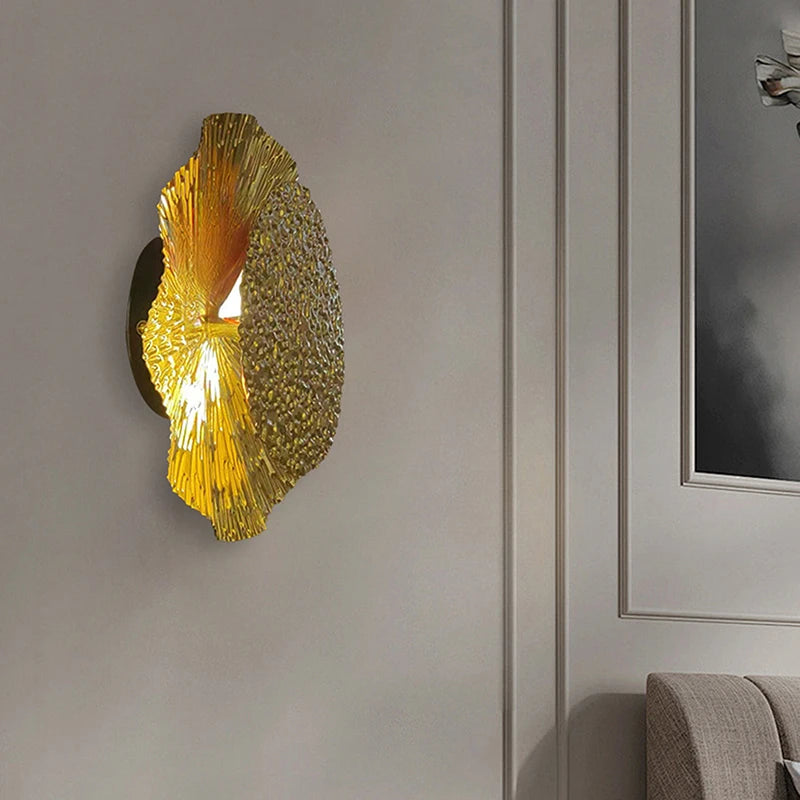 Retro copper lotus wall light for creative interior decor - vue 3 sur 7