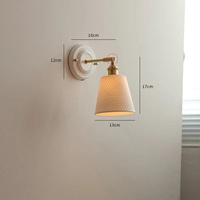 Nordic Japanese white and copper LED wall light - vue 9 sur 23