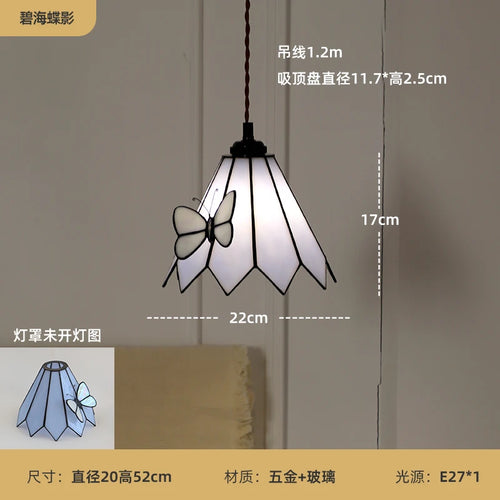 Multicolour Tiffany-style chandelier for children's interior lighting - vue 9 sur 9
