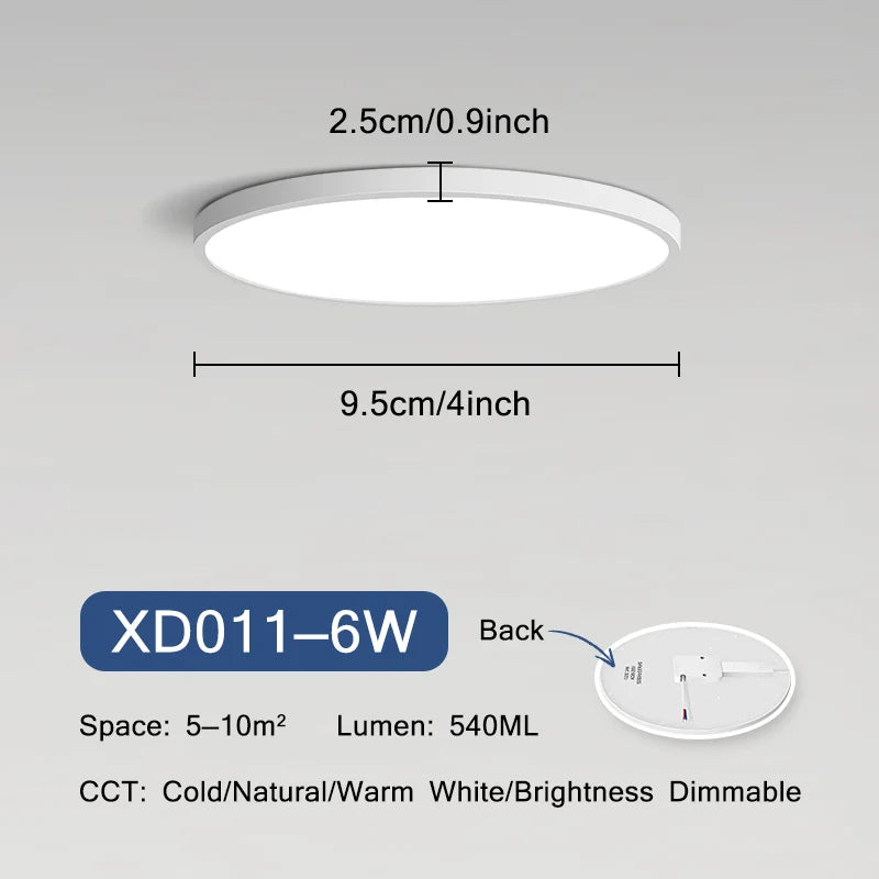Ultra slim modern round surface mounted LED ceiling light