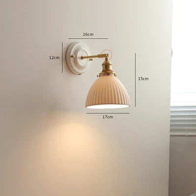 Nordic Japanese white and copper LED wall light - vue 11 sur 23