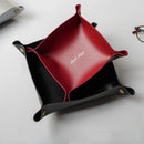 Leather storage box for desk and accessories