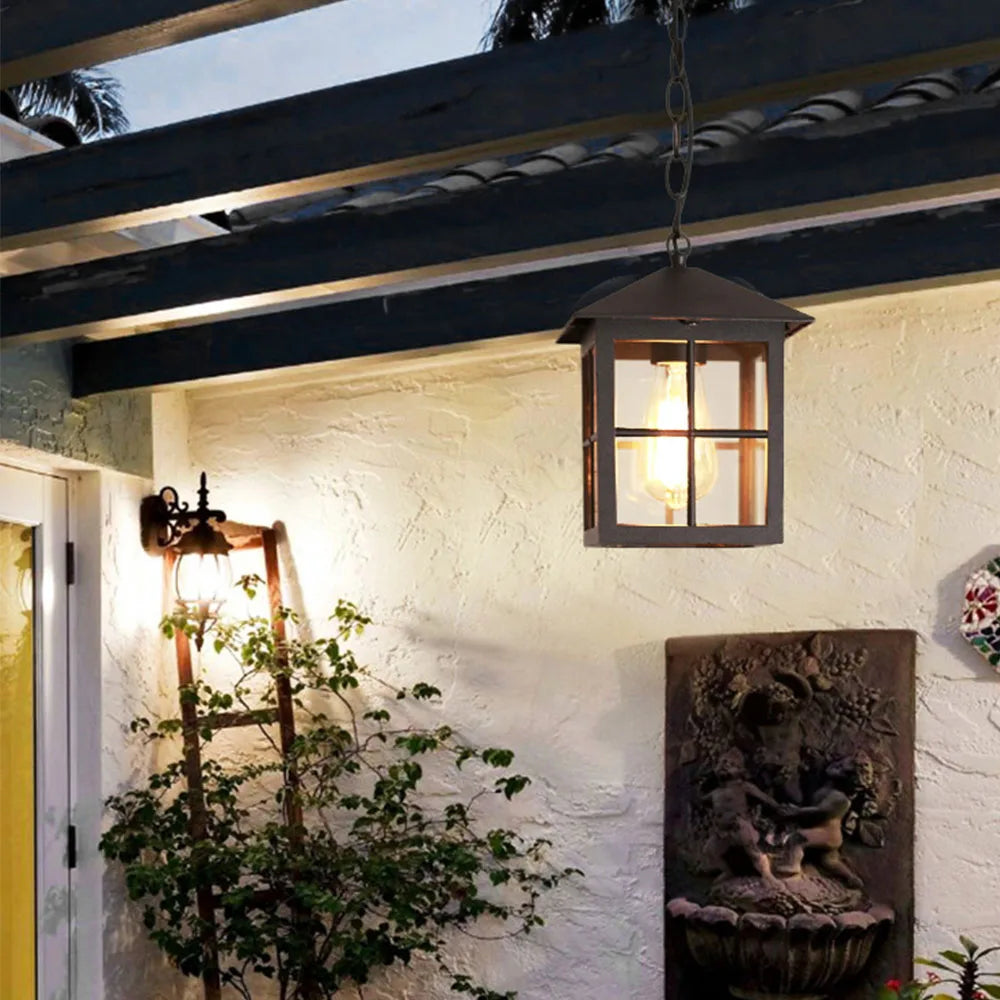 Vintage European outdoor ceiling light for garden and balcony - vue 5 sur 10