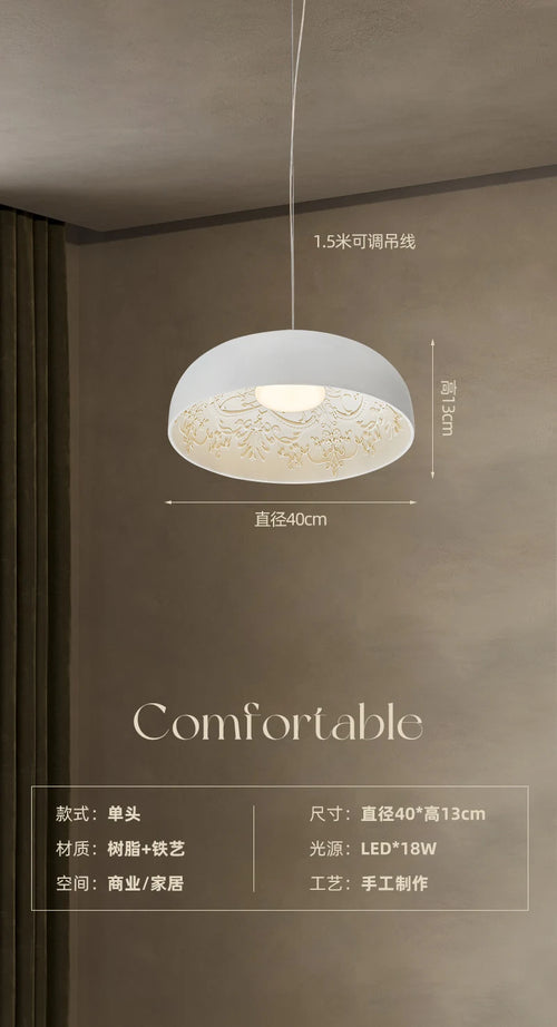 Decorative pendant light in French design for interior lighting