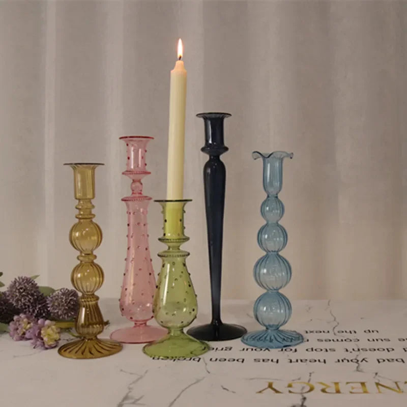 Crystal candle holder for romantic wedding decorations