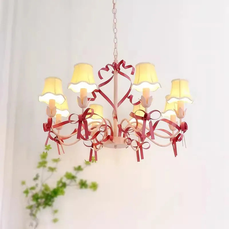 Pink princess chandelier for children's bedroom decor