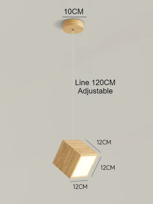 Nordic design creative wooden pendant light for home decor - vue 11 sur 10