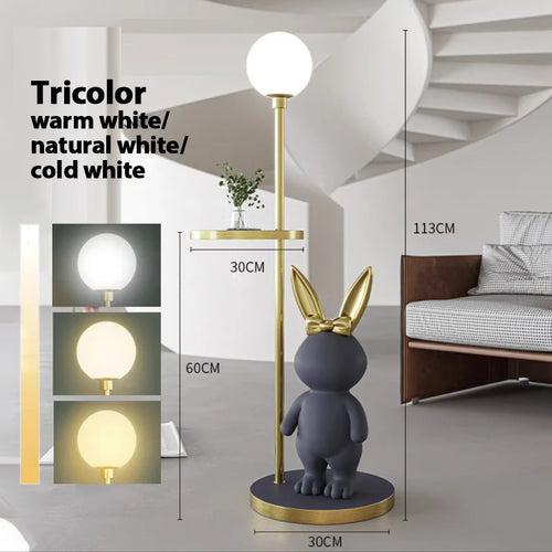 Nordic rabbit floor lamp for children's room - vue 9 sur 11