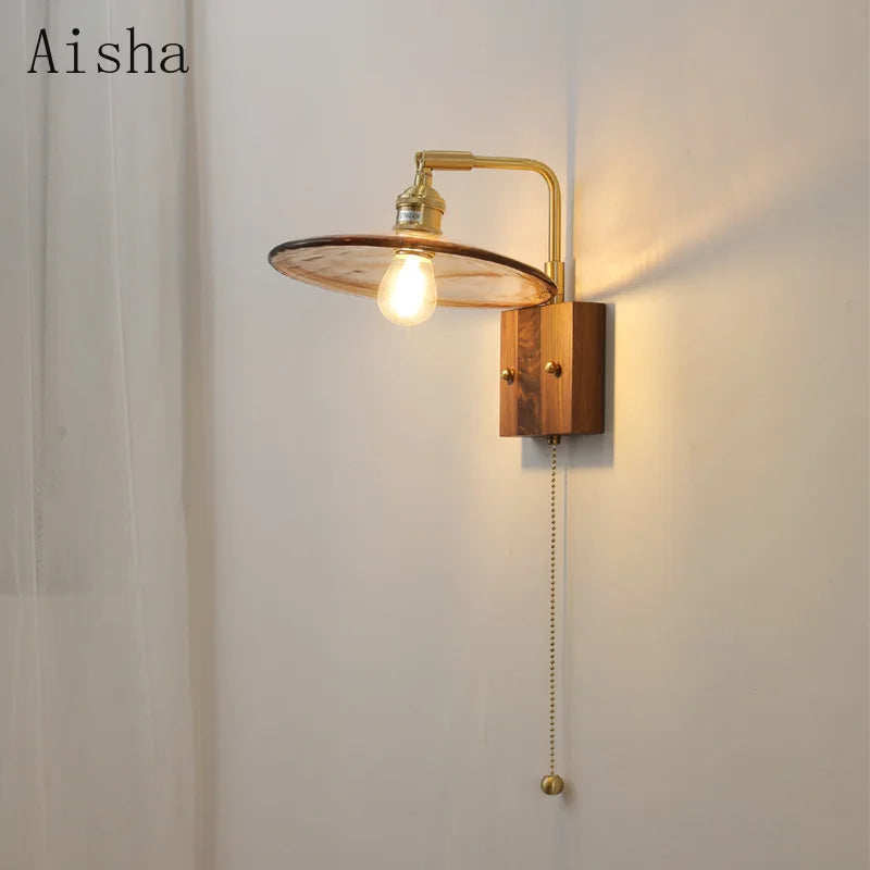 Retro copper wall light Japanese style for interior decoration